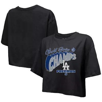 MLB Freddie Freeman Los Angeles Dodgers 2025 World Series s Name & Number Boxy Cropped T-Shirt