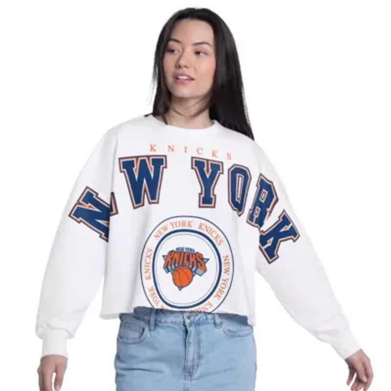 NBA New York Knicks Bleachers Cropped French Terry Sweatshirt