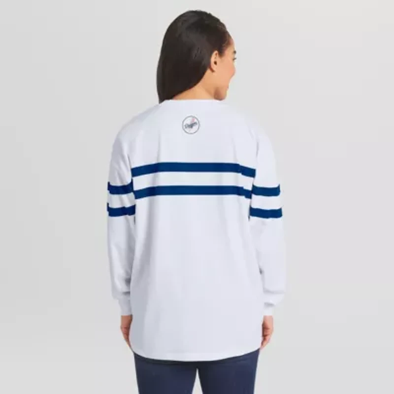 MLB Los Angeles Dodgers Oversized Long Sleeve Striped T-Shirt