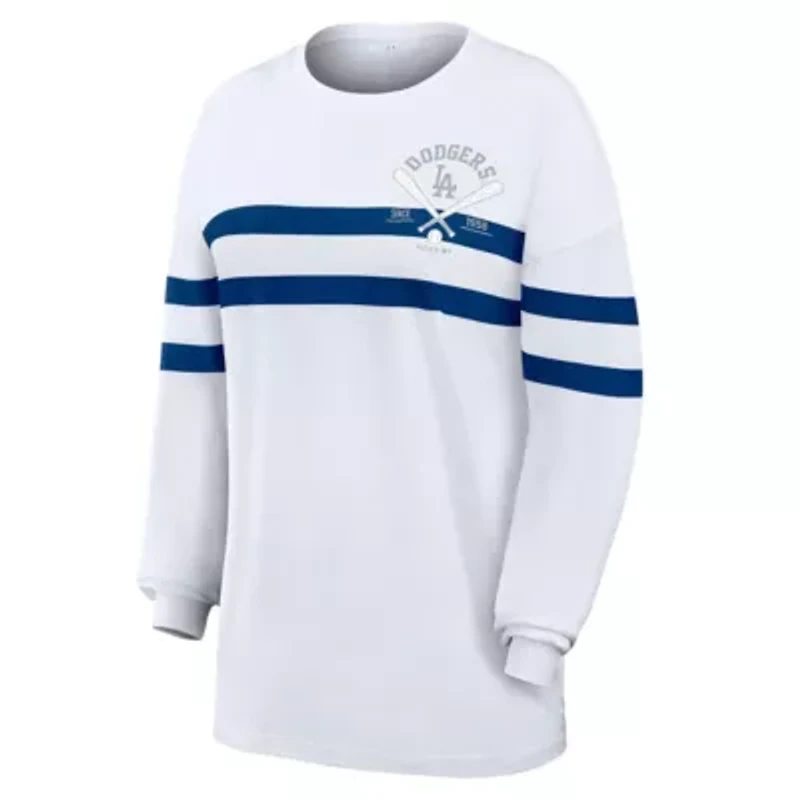 MLB Los Angeles Dodgers Oversized Long Sleeve Striped T-Shirt
