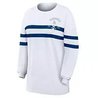 MLB Los Angeles Dodgers Oversized Long Sleeve Striped T-Shirt