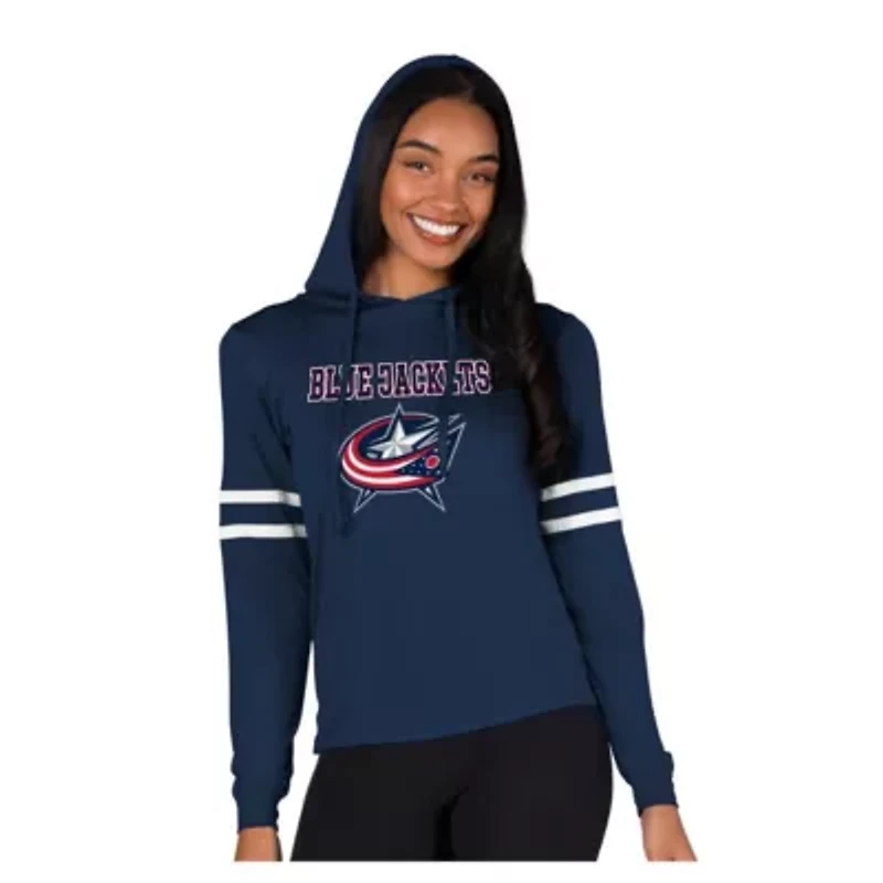 NHL Columbus Jackets Marathon Long-Sleeve Hooded T-Shirt