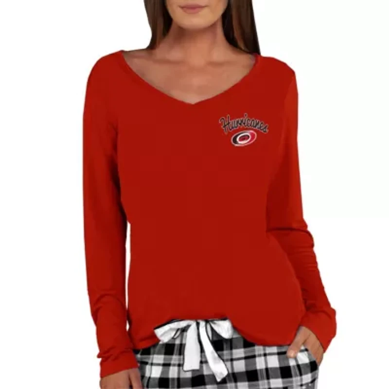 NHL Carolina Hurricanes Marathon Knit Long Sleeve V-Neck T-Shirt