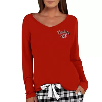 NHL Carolina Hurricanes Marathon Knit Long Sleeve V-Neck T-Shirt