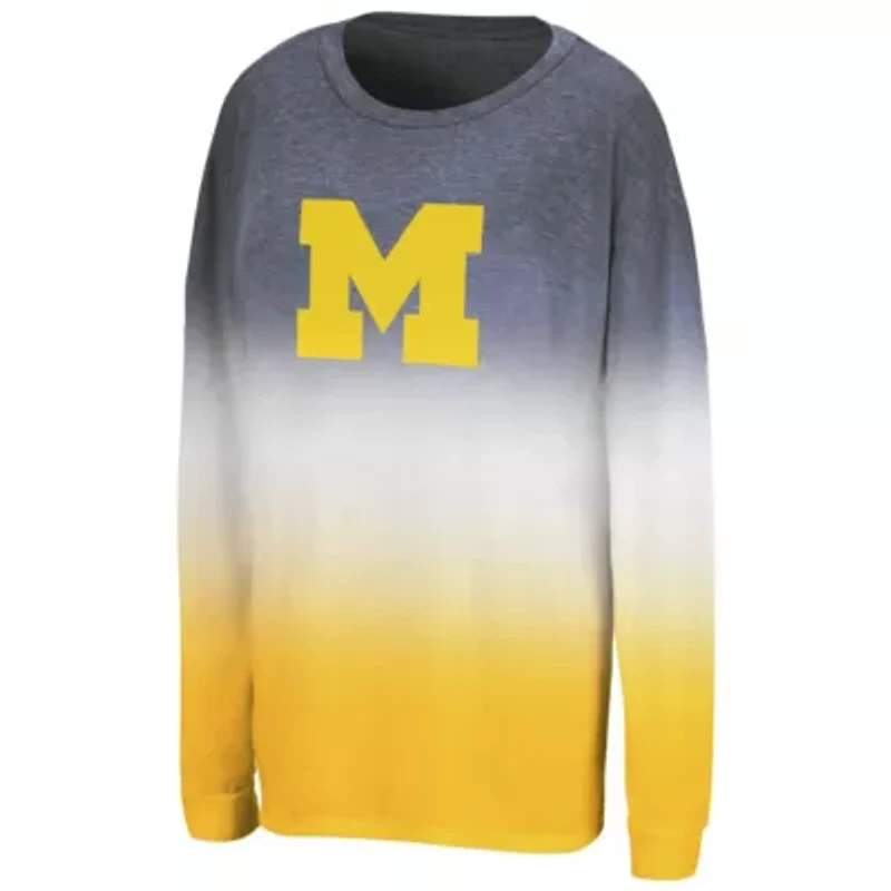 NCAA Michigan Wolverines Winkle Dip Dye Long Sleeve T-Shirt