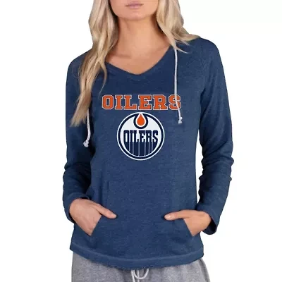NHL Edmonton Oilers Mainstream Terry Tri-Blend Long Sleeve Hooded Top