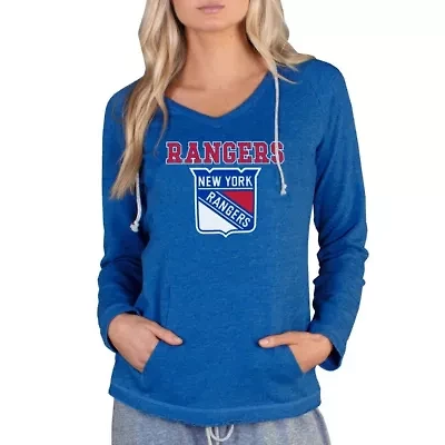 NHL New York Rangers Mainstream Terry Tri-Blend Long Sleeve Hooded Top