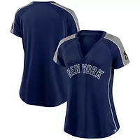 MLB Fanatics New York Yankees Lineup League Diva Raglan Notch Neck T-Shirt