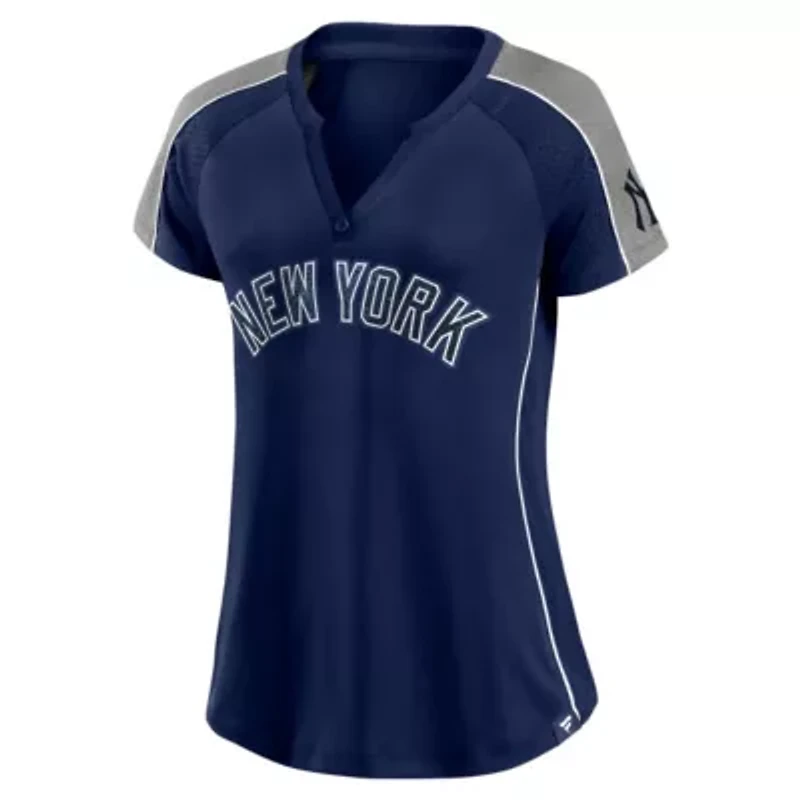 MLB Fanatics New York Yankees Lineup League Diva Raglan Notch Neck T-Shirt
