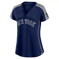 MLB Fanatics New York Yankees Lineup League Diva Raglan Notch Neck T-Shirt