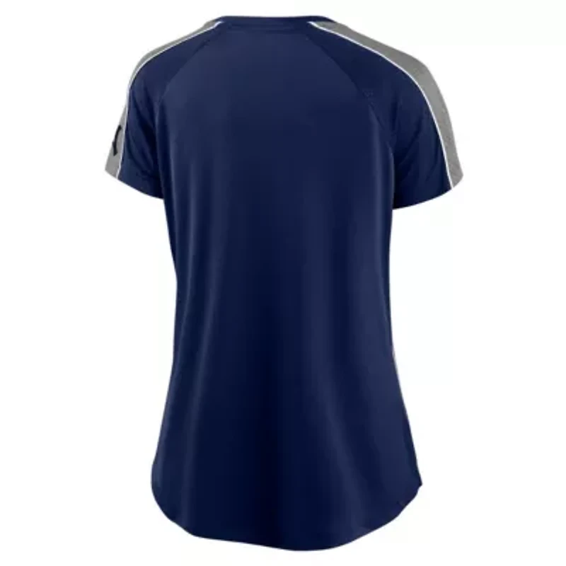 MLB Fanatics New York Yankees Lineup League Diva Raglan Notch Neck T-Shirt