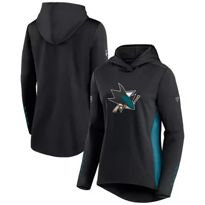 NHL Black/Teal San Jose Sharks Authentic Pro Locker Room Pullover Hoodie