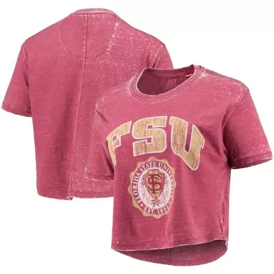 NCAA Florida State Seminoles Edith Vintage Burnout Crop T-Shirt