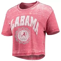 Alabama Crimson Tide NCAA Edith Vintage Burnout Crop T-Shirt
