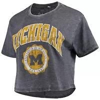 NCAA Michigan Wolverines Edith Vintage Burnout Crop T-Shirt