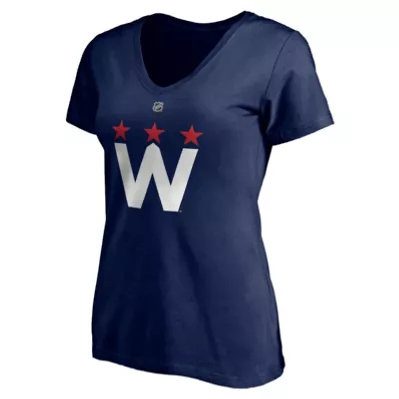 NHL Fanatics Tom Washington Capitals 2020/21 Alternate Authentic Stack Name & Number V-Neck T-Shirt