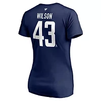 NHL Fanatics Tom Washington Capitals 2020/21 Alternate Authentic Stack Name & Number V-Neck T-Shirt