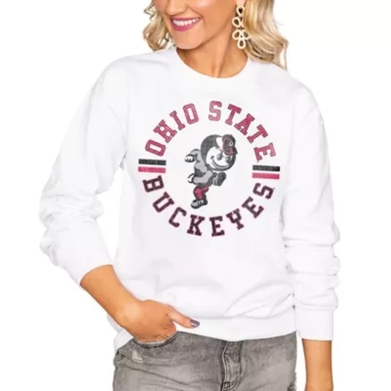 NCAA Ohio State Buckeyes Oversized Vintage Days Perfect Crew Sweatshirt