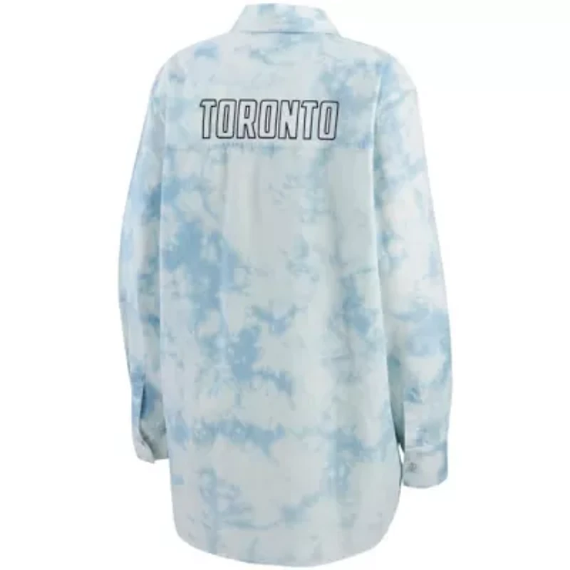 NHL Toronto Maple Leafs Oversized Tie-Dye Button-Up Shirt