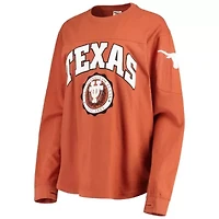 NCAA Burnt Texas Longhorns Edith Long Sleeve Oversized Top