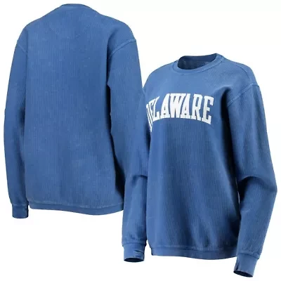Delaware Fightin' Blue Hens NCAA Comfy Cord Vintage Wash Basic Arch Pullover Sweatshirt