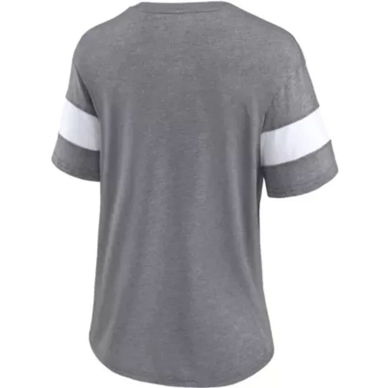 NCAA Fanatics ed Oklahoma Sooners Arched City Sleeve-Striped Tri-Blend V-Neck T-Shirt