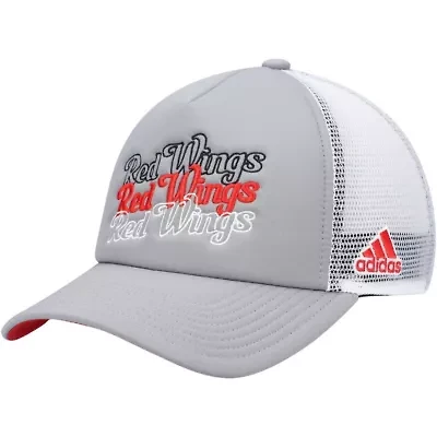 NHL Gray/White Detroit Wings Foam Trucker Snapback Hat