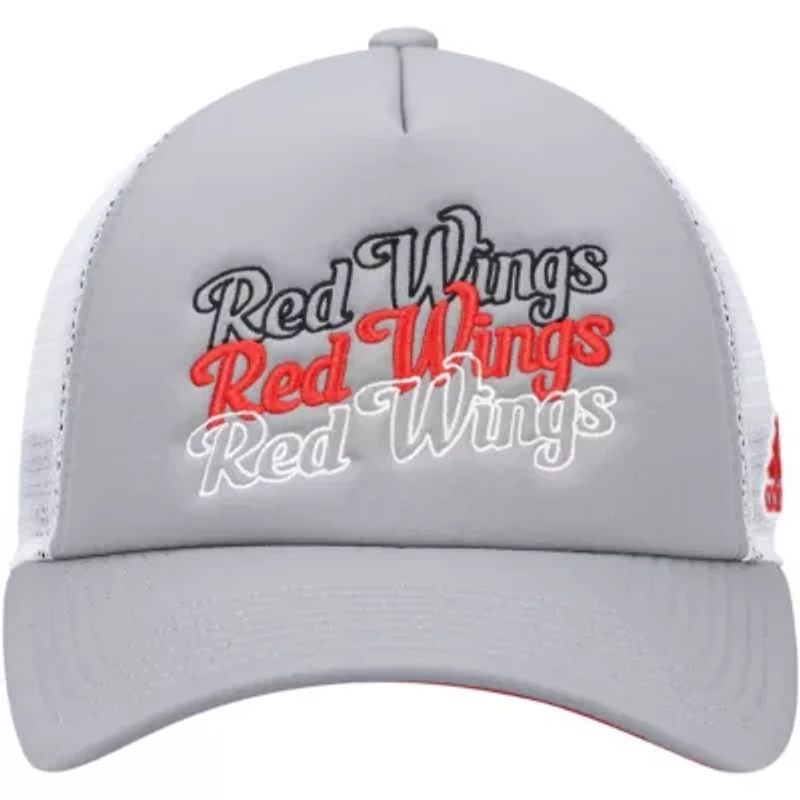 NHL Gray/White Detroit Wings Foam Trucker Snapback Hat