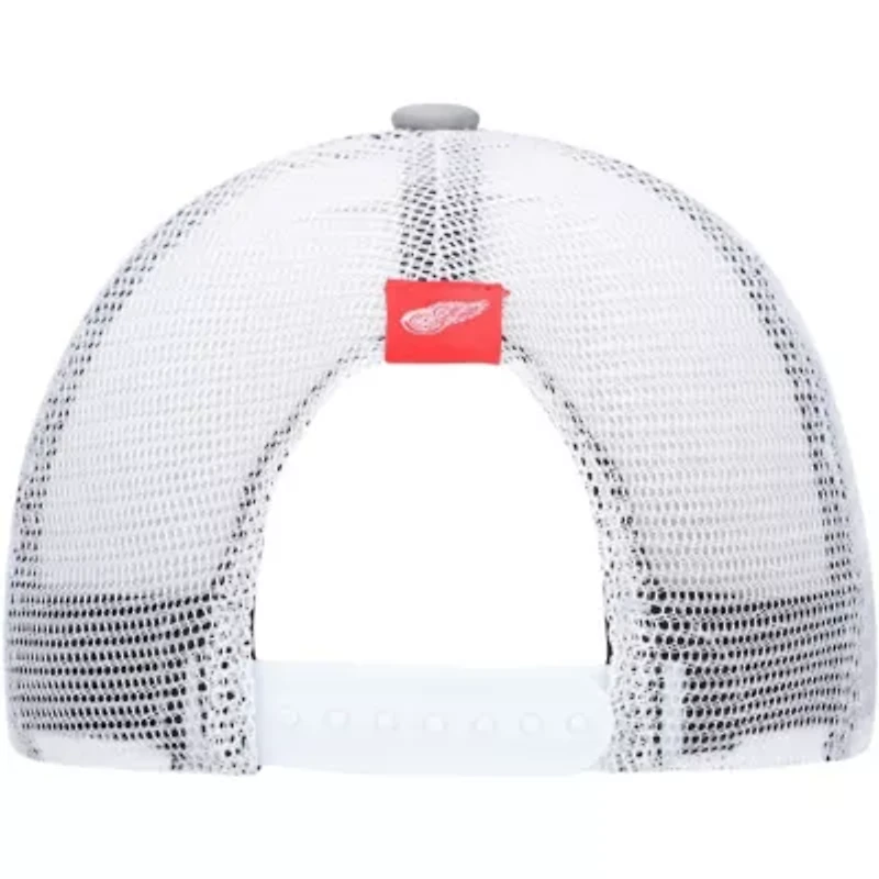 NHL Gray/White Detroit Wings Foam Trucker Snapback Hat