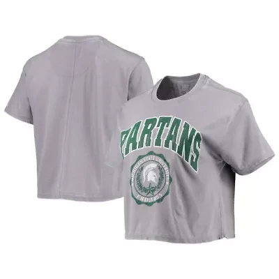 NCAA Michigan State Spartans Edith Vintage Burnout Crop T-Shirt