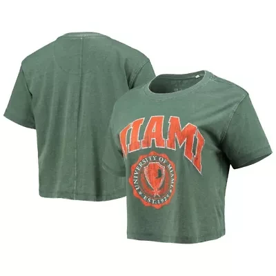 Miami (FL) Hurricanes NCAA Edith Vintage Burnout Crop T-Shirt