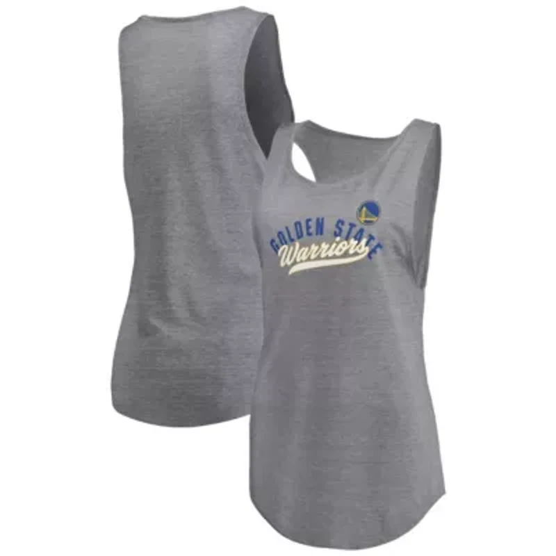 NBA Fanatics ed Golden State Warriors Quality Time Open Scoop Neck Tri-Blend Tank Top