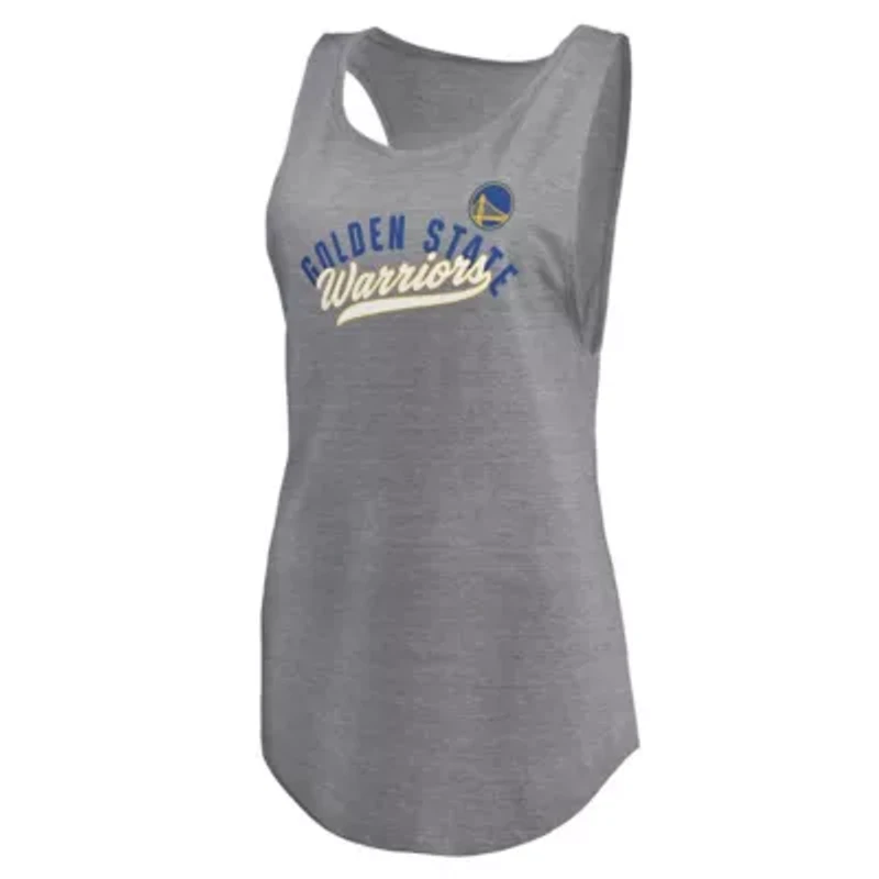 NBA Fanatics ed Golden State Warriors Quality Time Open Scoop Neck Tri-Blend Tank Top