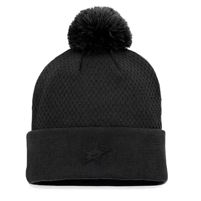 NHL Fanatics Dallas Stars Authentic Pro Road Cuffed Knit Hat with Pom