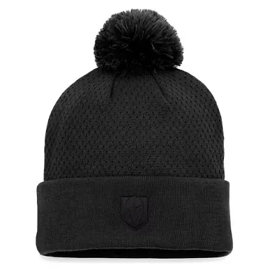NHL Fanatics Vegas Golden Knights Authentic Pro Road Cuffed Knit Hat with Pom