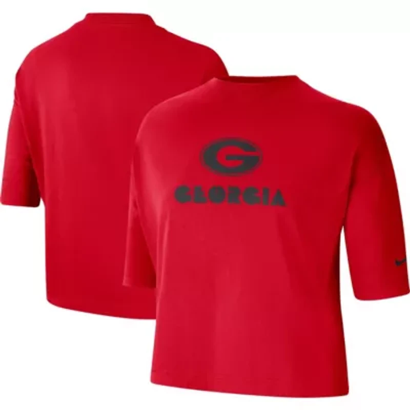 NCAA Nike Georgia Bulldogs Crop Performance T-Shirt