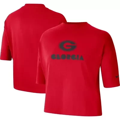 NCAA Nike Georgia Bulldogs Crop Performance T-Shirt