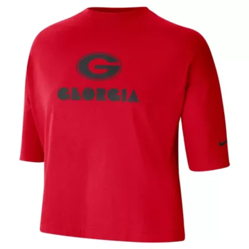 NCAA Nike Georgia Bulldogs Crop Performance T-Shirt