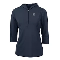 NCAA Emory Eagles Virtue Eco Pique Half-Zip 3/4 Sleeve Pullover Hoodie