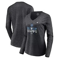 MLS Fanatics ed New York City FC 2021 Cup s Locker Room Long Sleeve V-Neck T-Shirt