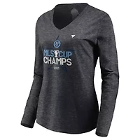 MLS Fanatics ed New York City FC 2021 Cup s Locker Room Long Sleeve V-Neck T-Shirt