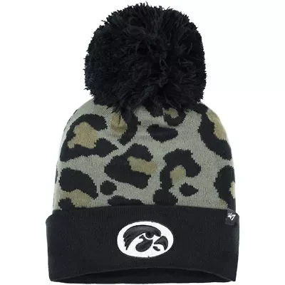 NCAA Hunter Iowa Hawkeyes Bagheera Cuffed Knit Hat with Pom