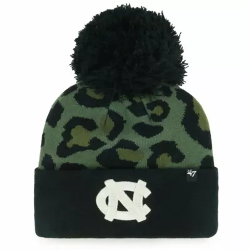 NCAA Hunter North Carolina Tar Heels Bagheera Cuffed Knit Hat with Pom