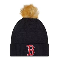 Boston Red Sox MLB Boston Sox Snowy Cuffed Knit Hat with Pom