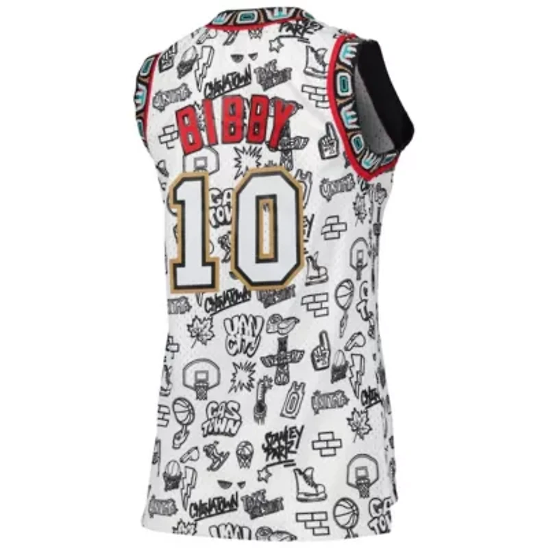 Hardwood Classic Teams Mike Bibby Vancouver Grizzlies 1998 Doodle Swingman Jersey