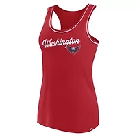NHL Fanatics Washington Capitals Wordmark Logo Racerback Scoop Neck Tank Top