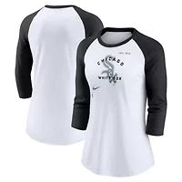 Chicago White Sox MLB Nike Next Up Tri-Blend Raglan 3/4-Sleeve T-Shirt