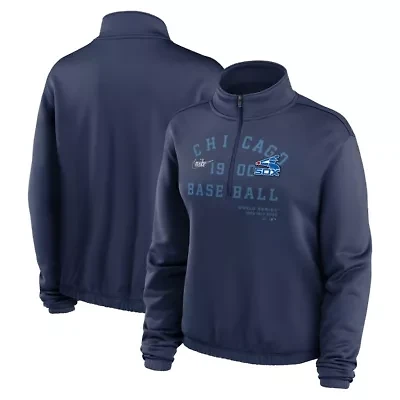 Chicago White Sox MLB Nike Rewind Splice Half-Zip Semi-Cropped Bubble Hem Sweatshirt
