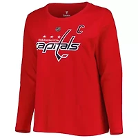 NHL Alexander Ovechkin Washington Capitals Plus Distressed Printed Name & Number Long Sleeve T-Shirt