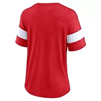 NHL Fanatics Washington Capitals Distressed Tri-Blend V-Neck Half-Sleeve T-Shirt